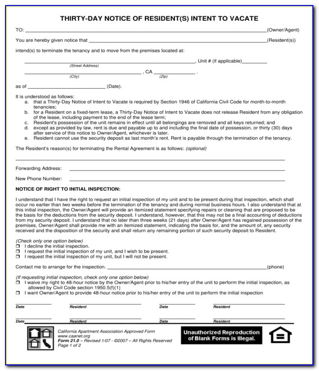 30 Day Eviction Notice Template Oregon