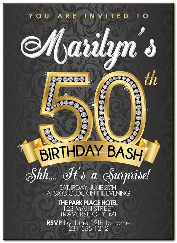 50 Th Birthday Invitations Templates Uk