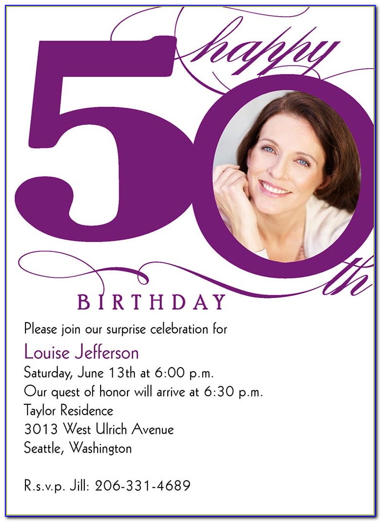 50 Th Birthday Invite Templates Uk