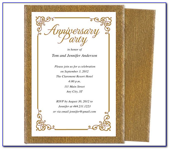 50 Th Wedding Anniversary Invitation Format