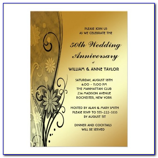 50 Th Wedding Anniversary Invitation Templates Free