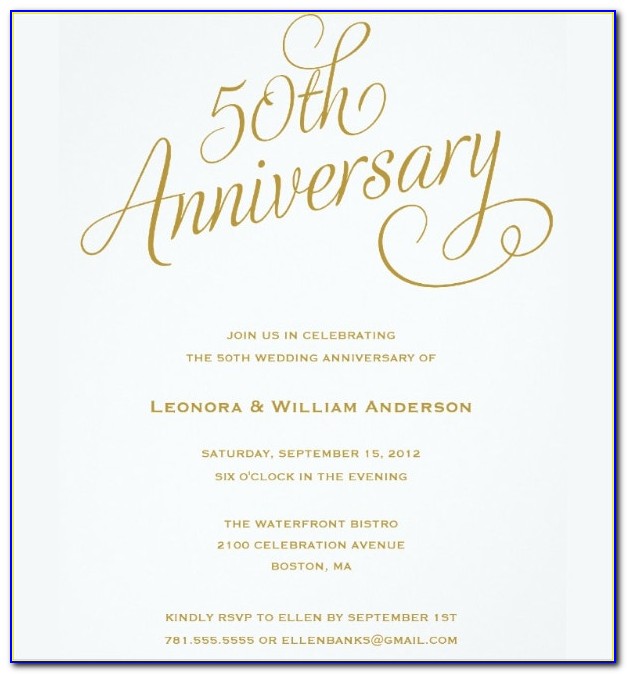 50 Th Wedding Anniversary Invitation Templates