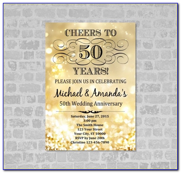 50 Th Wedding Anniversary Invitations Templates