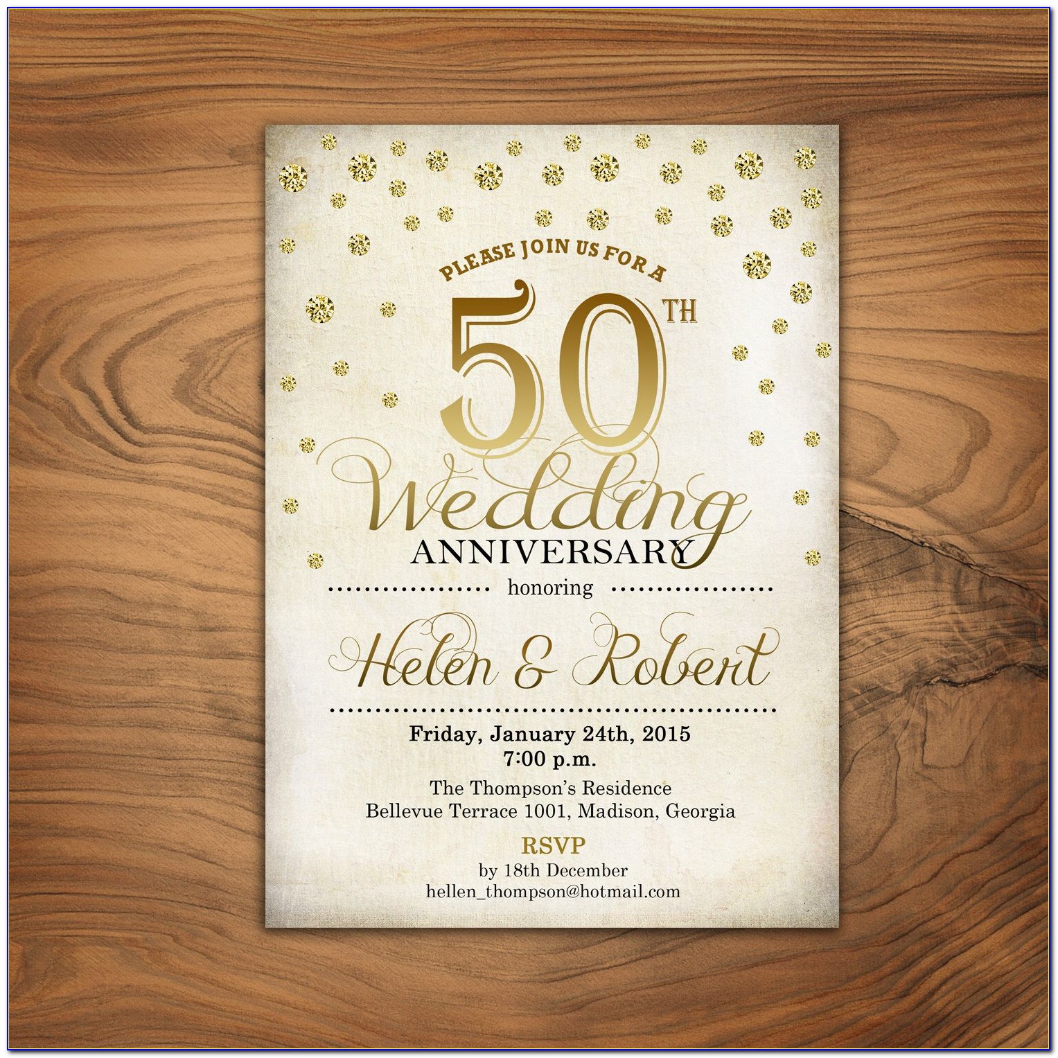50 Wedding Anniversary Invitation Cards