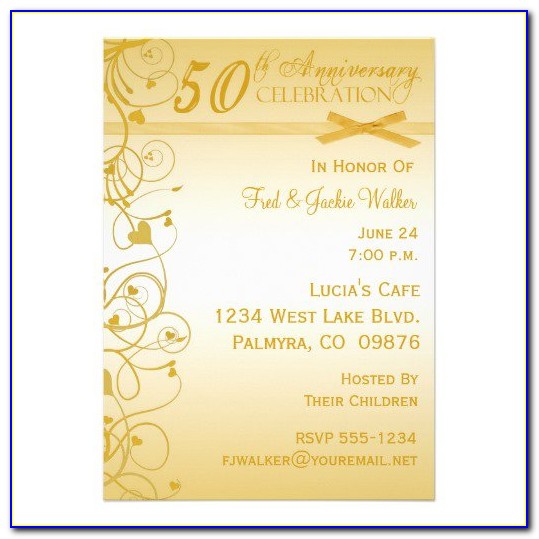 50 Year Anniversary Invitation Cards