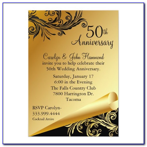 50th Wedding Anniversary Invitation Templates Free