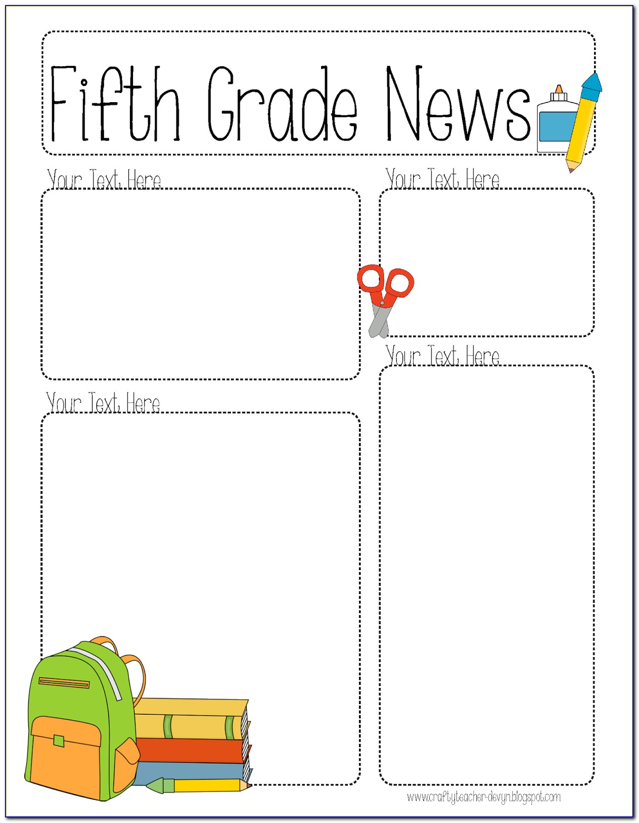 5th Grade Newsletter Template