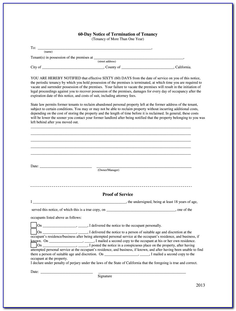 60 Day Lease Termination Notice Template