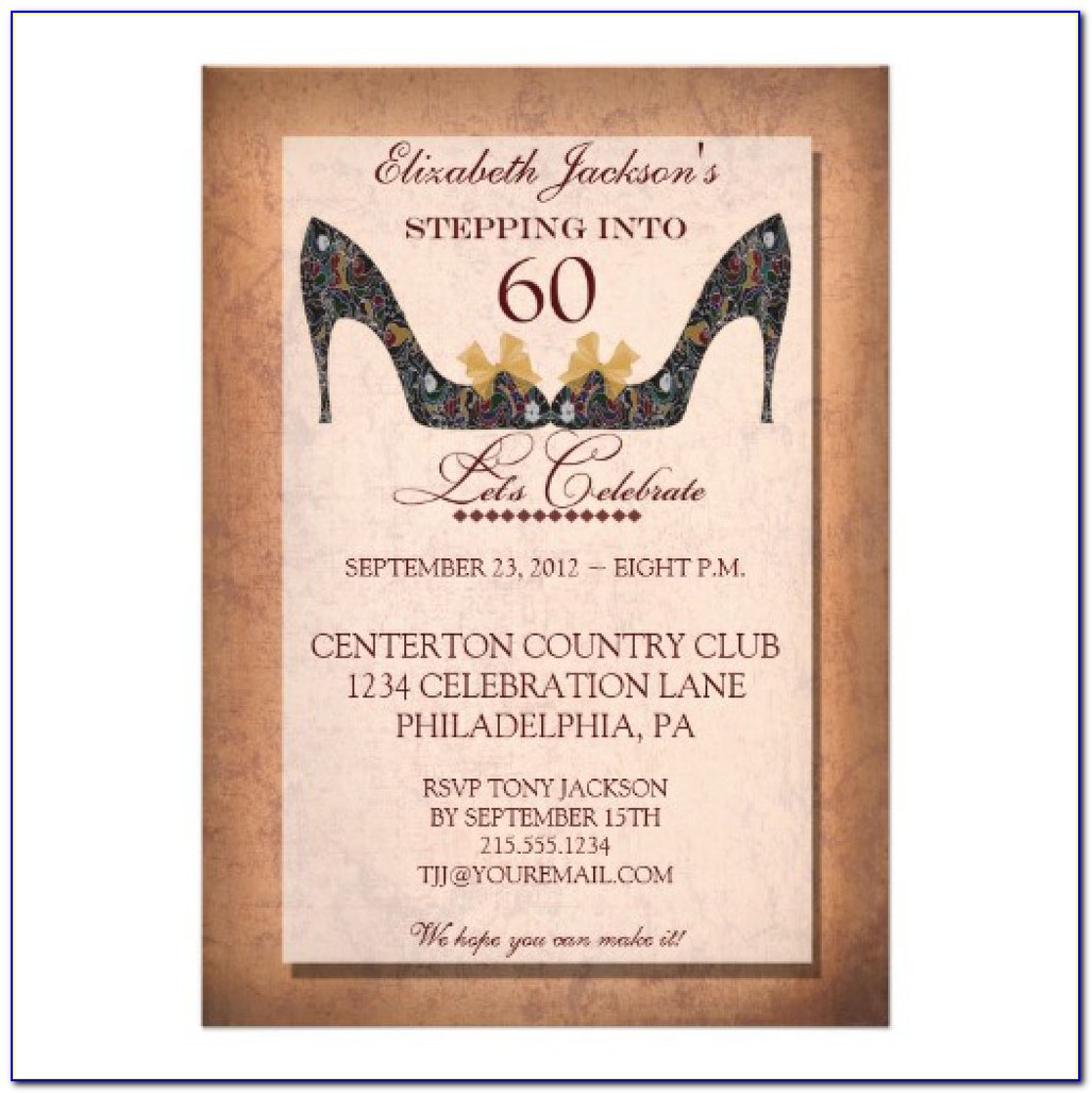 60th Birthday Invitation Card Templates Free Download