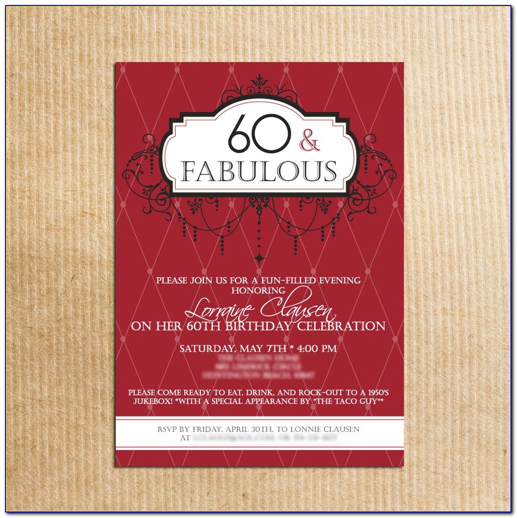 60th Birthday Invitation Designs