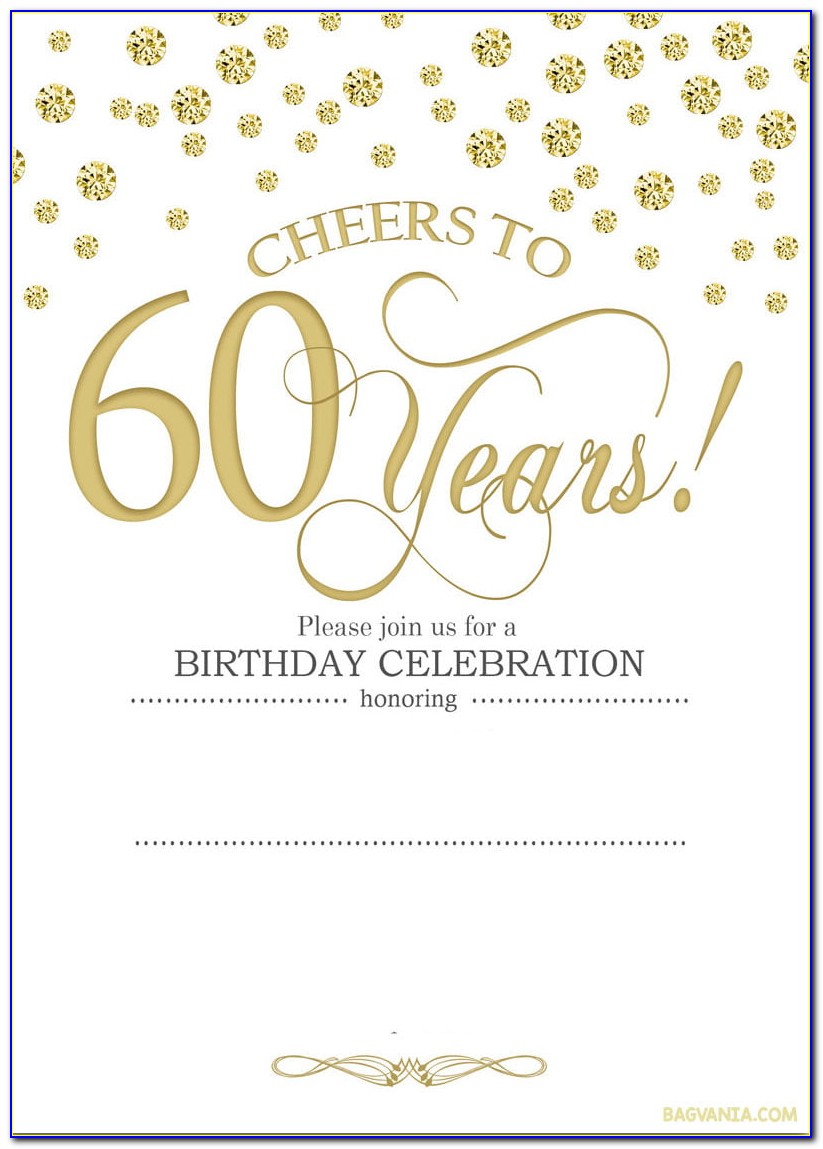 60th Birthday Invitation Format