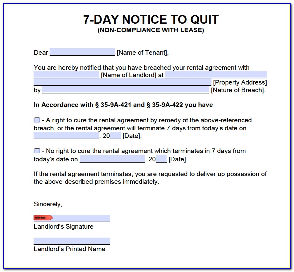 7 Day Eviction Notice Form Maine