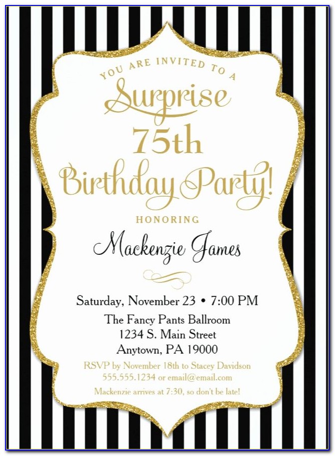 75 Th Birthday Invitation Maker