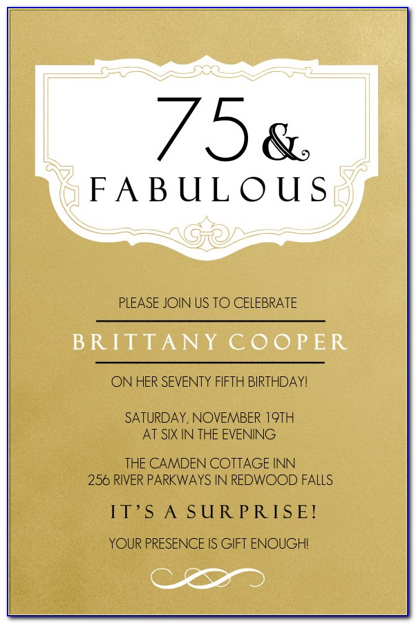 75 Th Birthday Invitation Templates