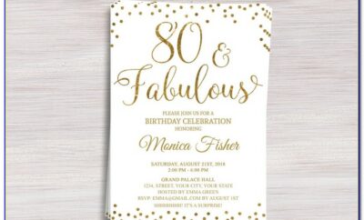80 Th Birthday Invitation Template Uk