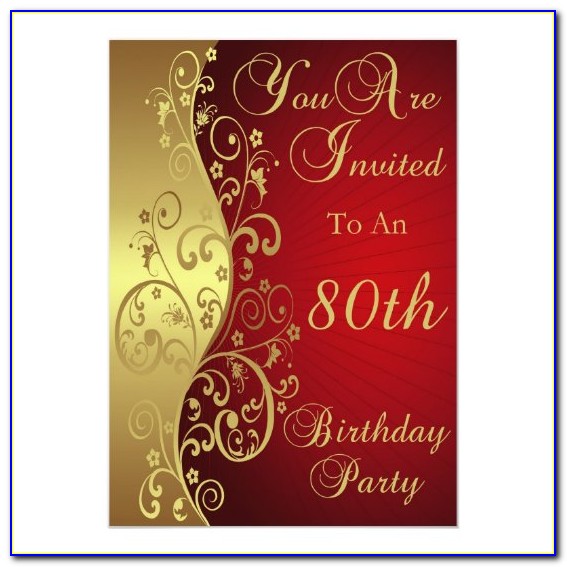 80 Th Birthday Invitation Templates