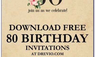 80th Birthday Invitation Samples