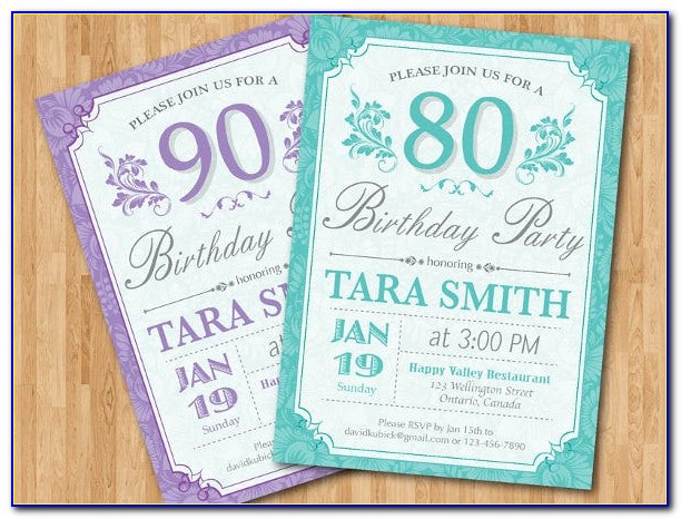 80th Birthday Invitation Templates Free