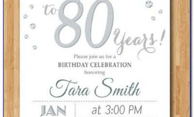 80th Birthday Invitation Templates Word