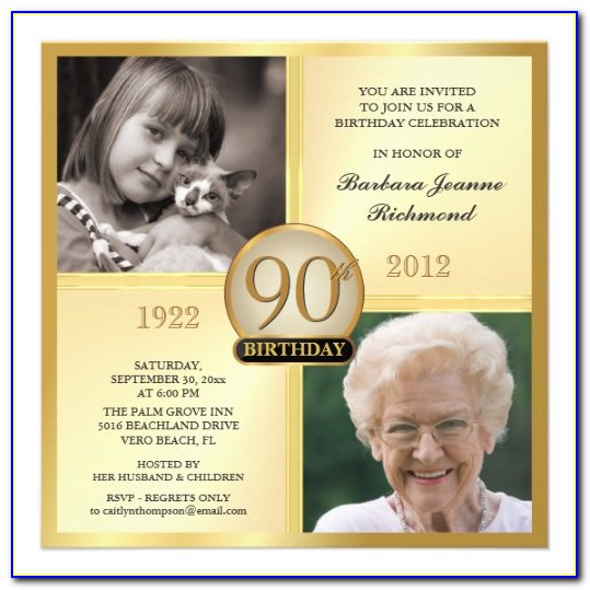 90th Birthday Invitation Templates Free