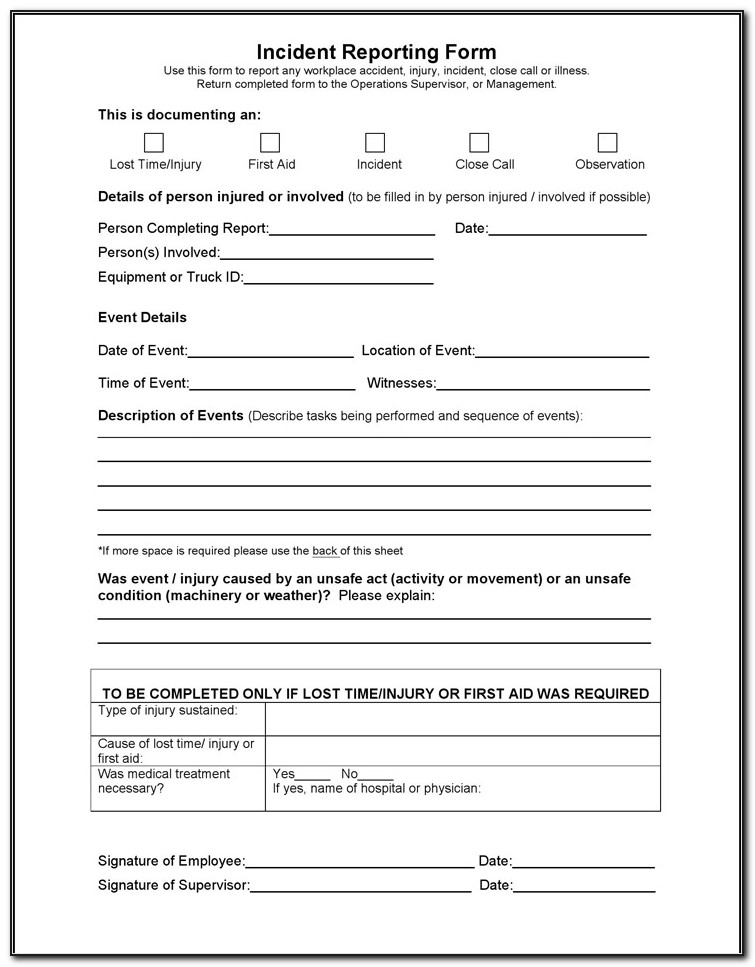 Accident Incident Investigation Report Template