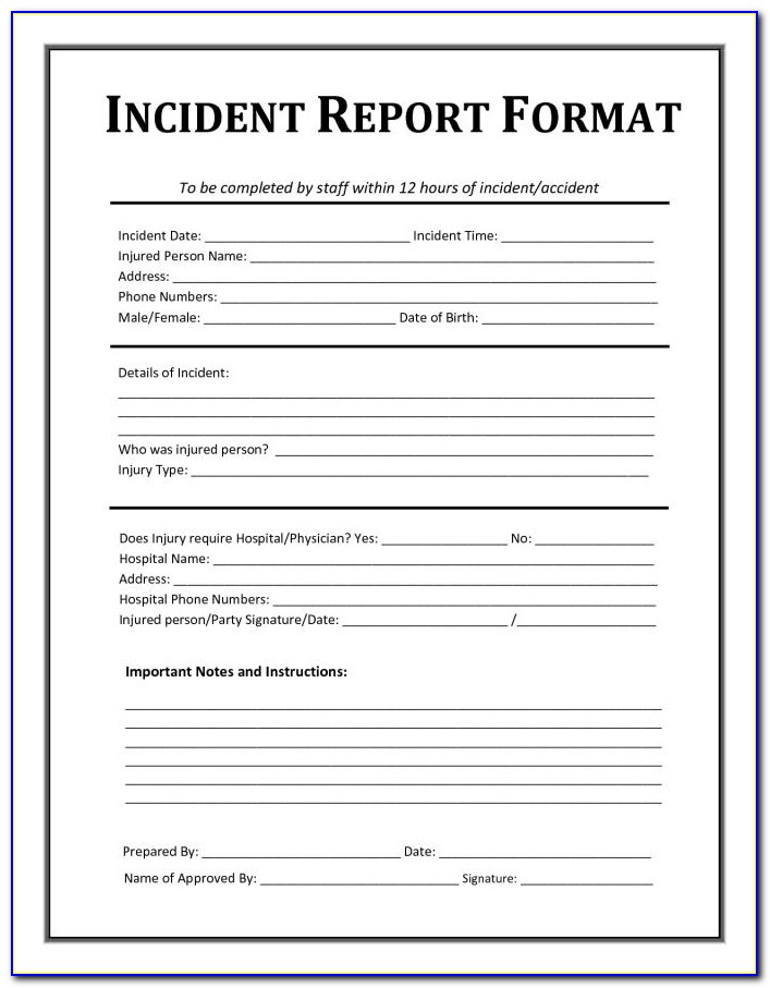 Accident Insurance Claim Form Template