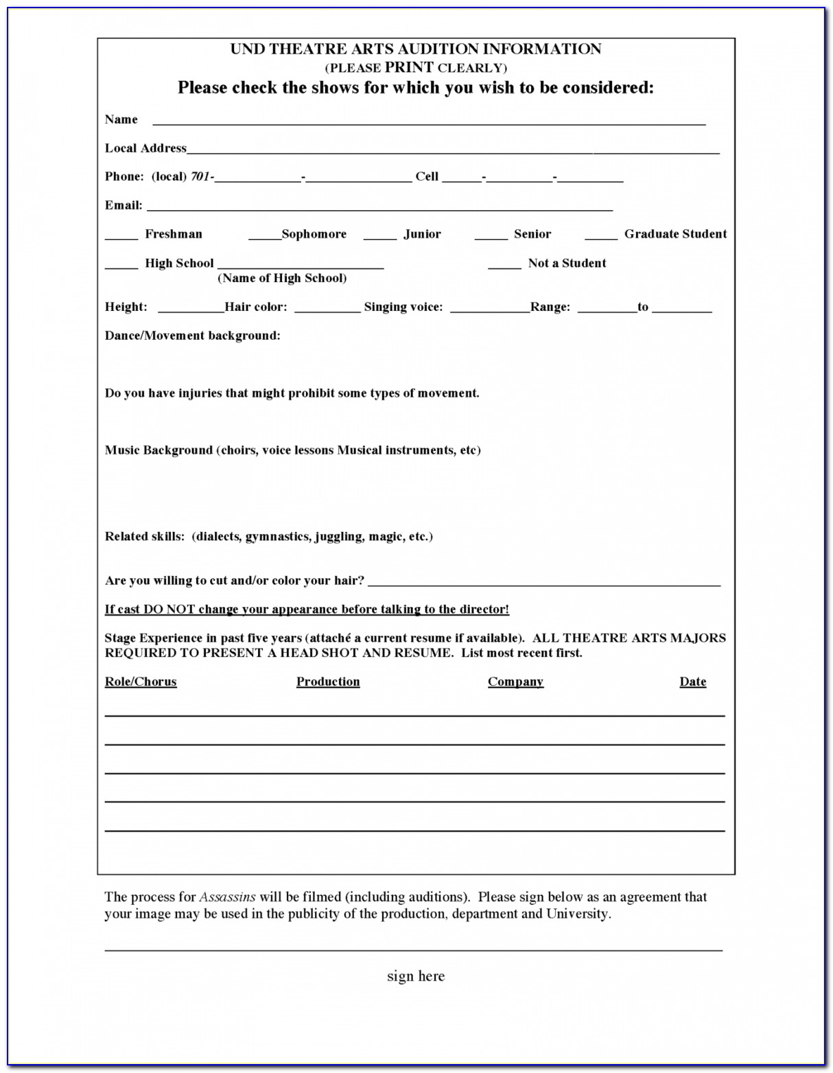 Accident Release Of Liability Form Template