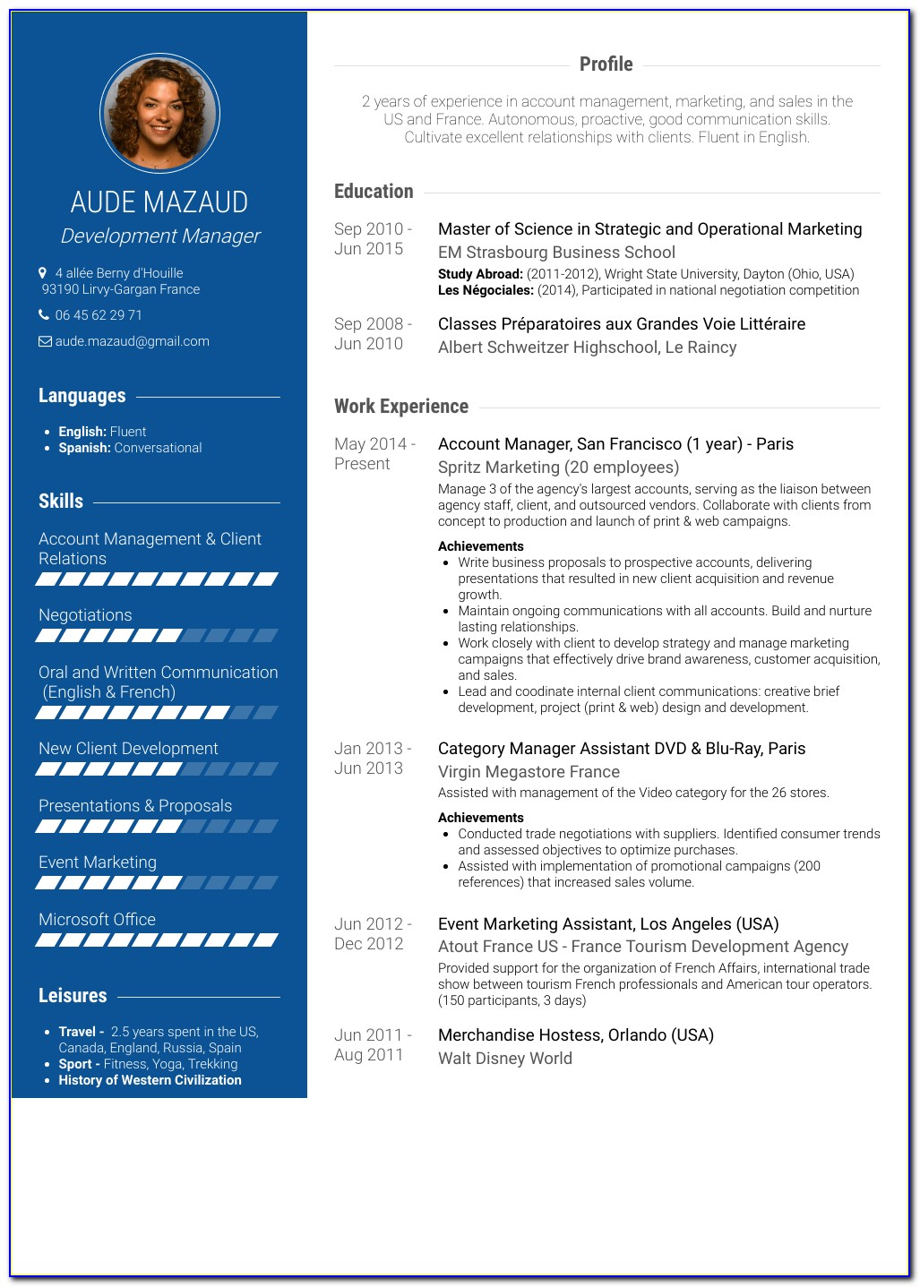 Account Manager Cv Template Uk
