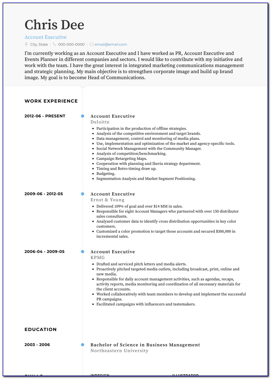 Account Manager Resume Templates