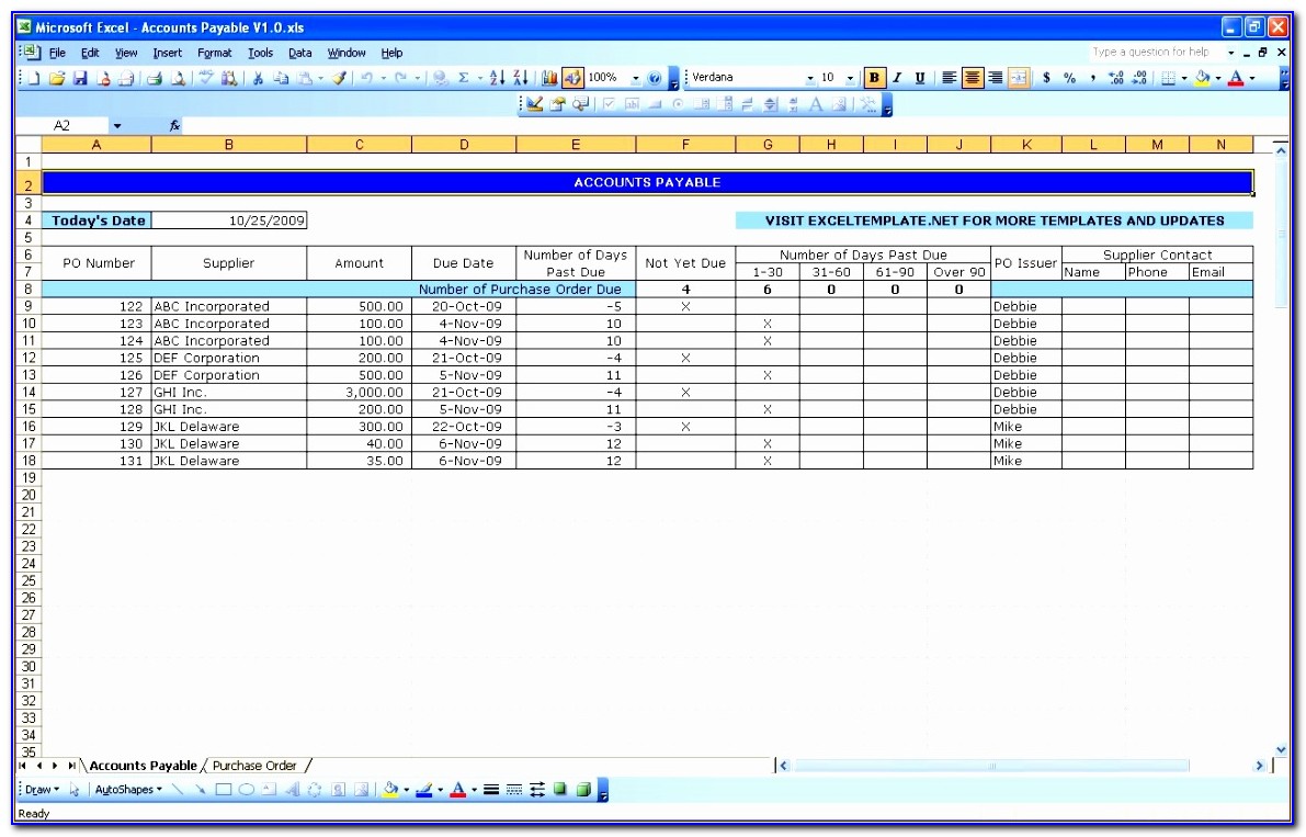 Account Payable Template Excel Download