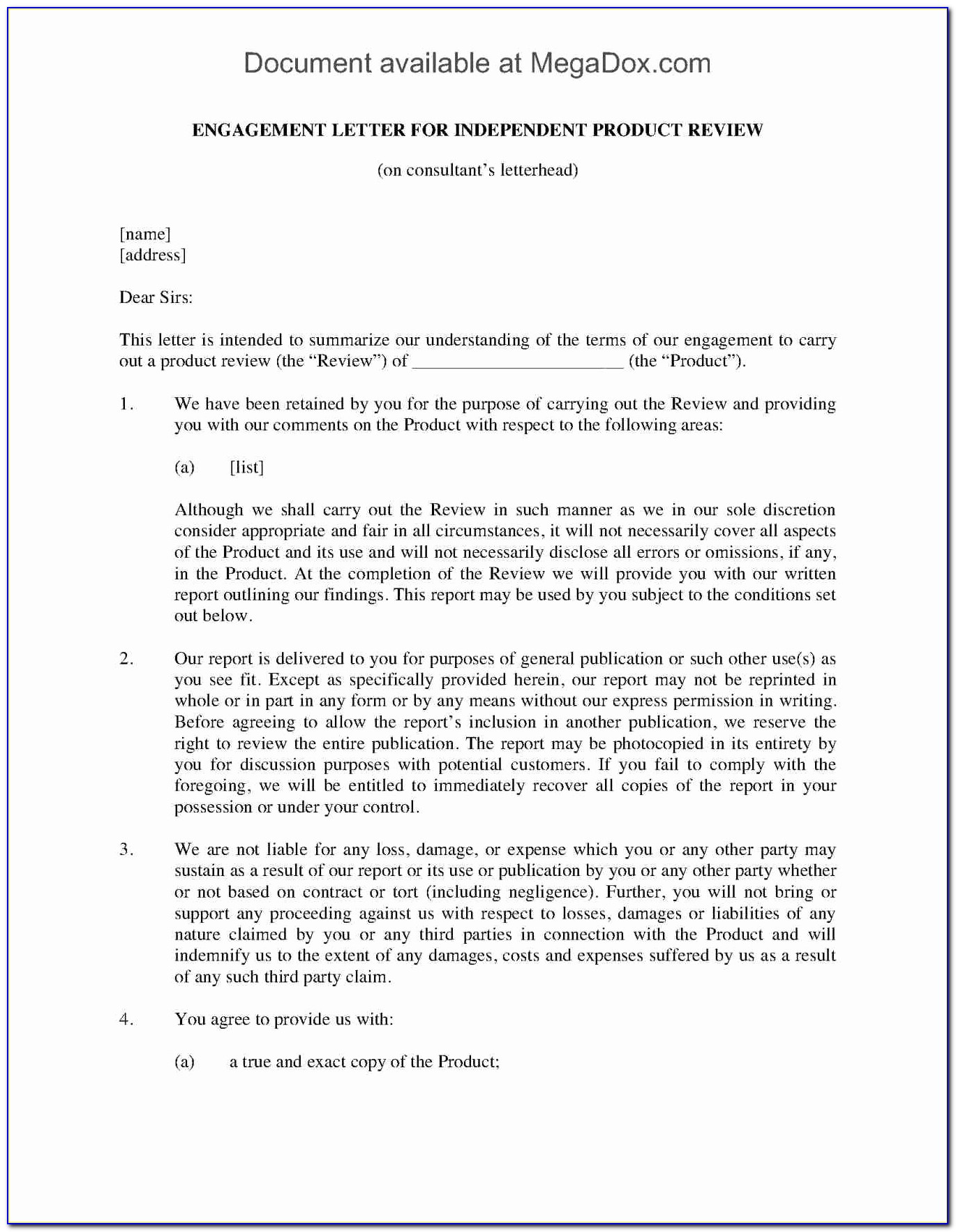 Accounting Engagement Letter Template Canada