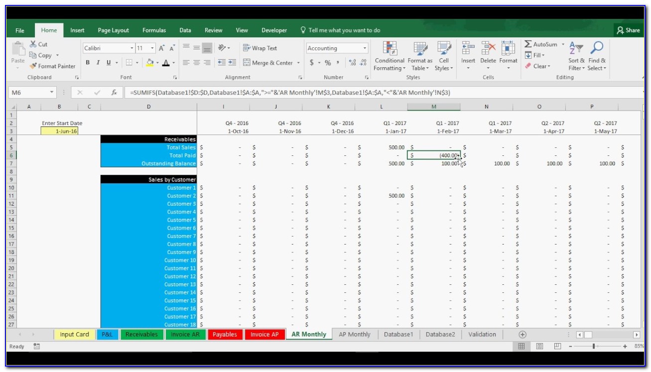 Accounts Receivable Excel Template Free