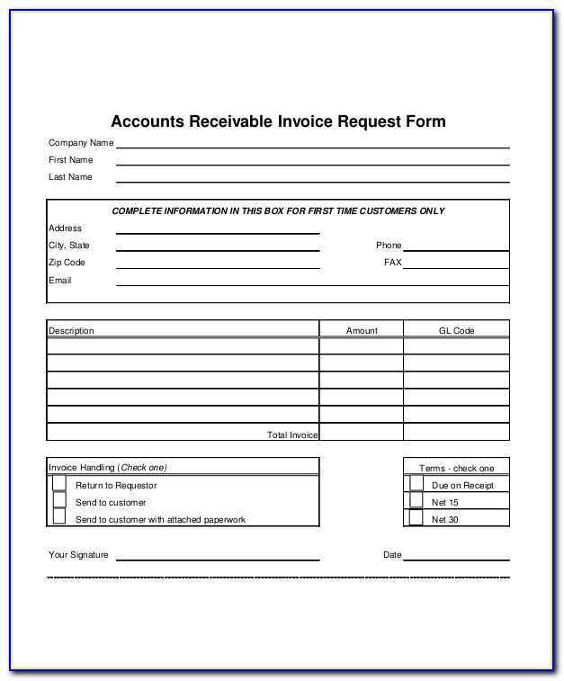 Accounts Receivable Invoice Sample