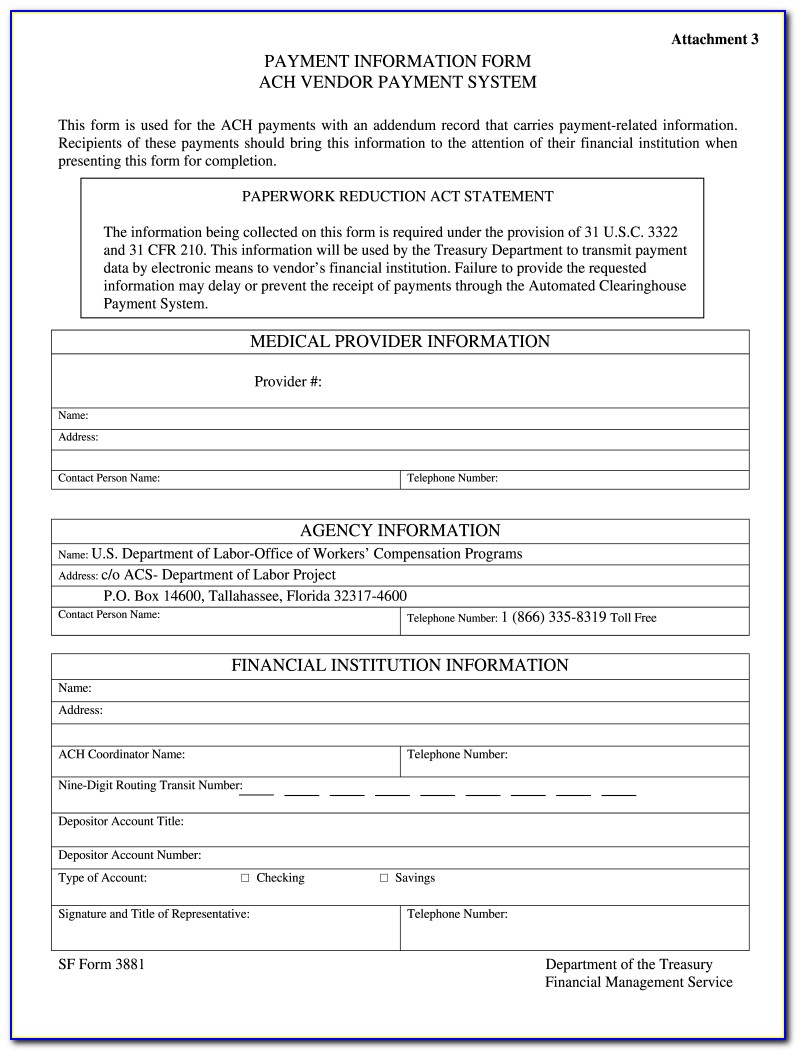 Ach Payment Request Form Template