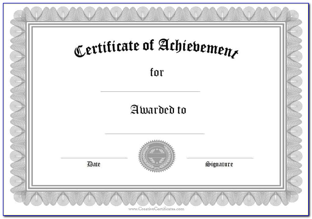 Achievement Award Certificate Template