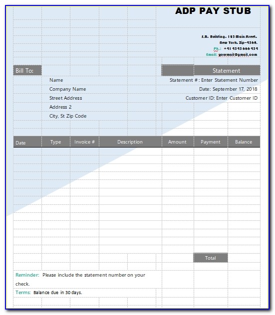 Adp Paycheck Template Free