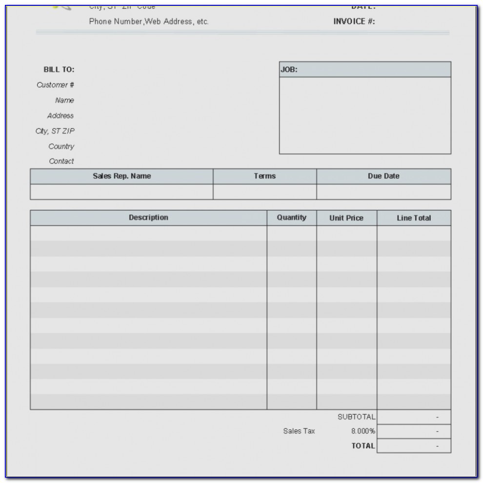 Basic Invoice Template For Microsoft Word