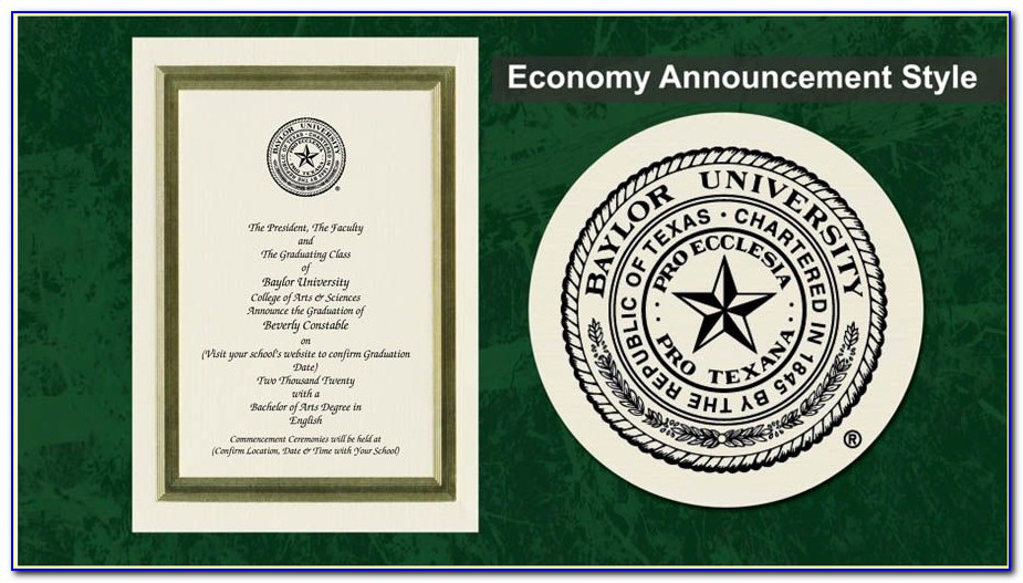 Baylor University Graduation Announcements