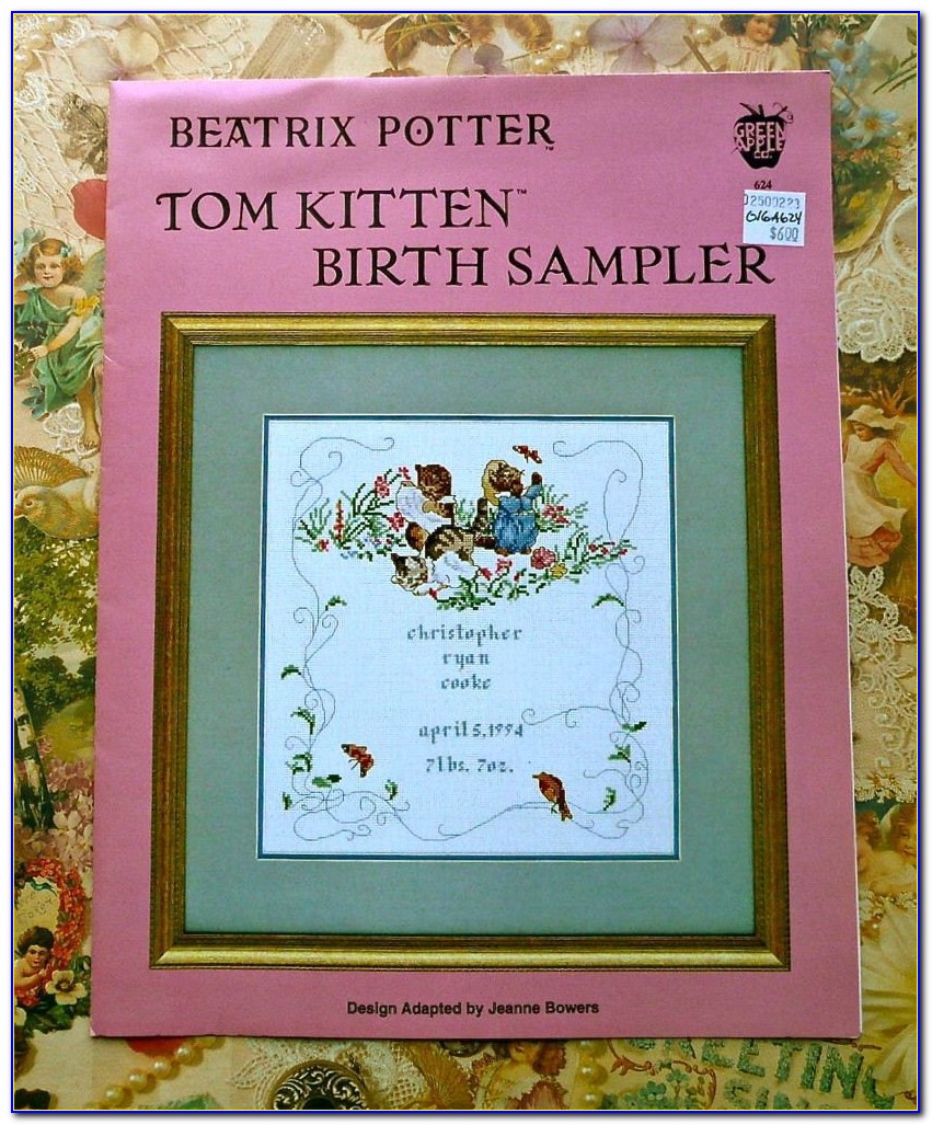 Beatrix Potter Cross Stitch Birth Announcements