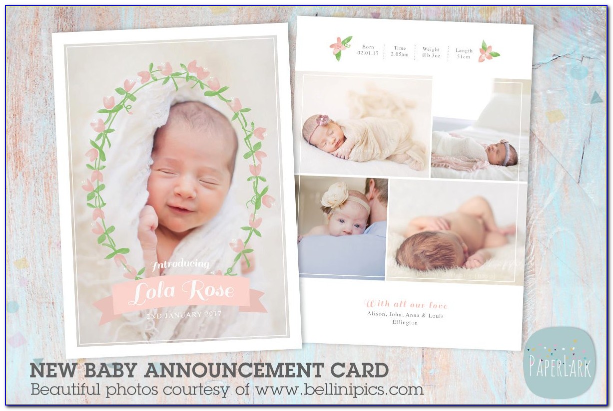 Birth Announcement Cards Template Free