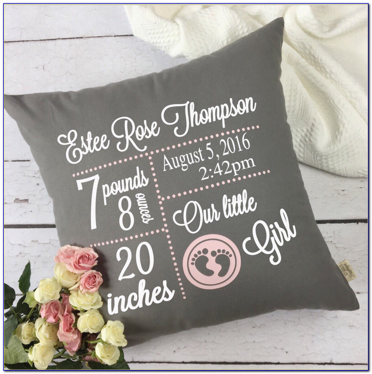 Birth Announcement Pillow Pictures