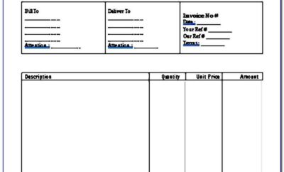 Blank Invoice Template Microsoft Word