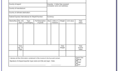 Blank Invoice Template Word Format