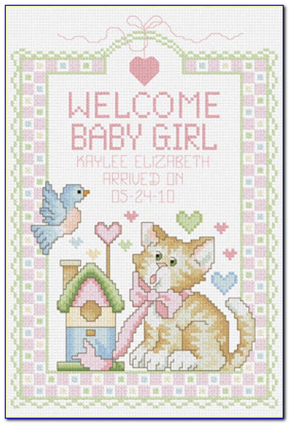 Counted Cross Stitch Baby Announcements