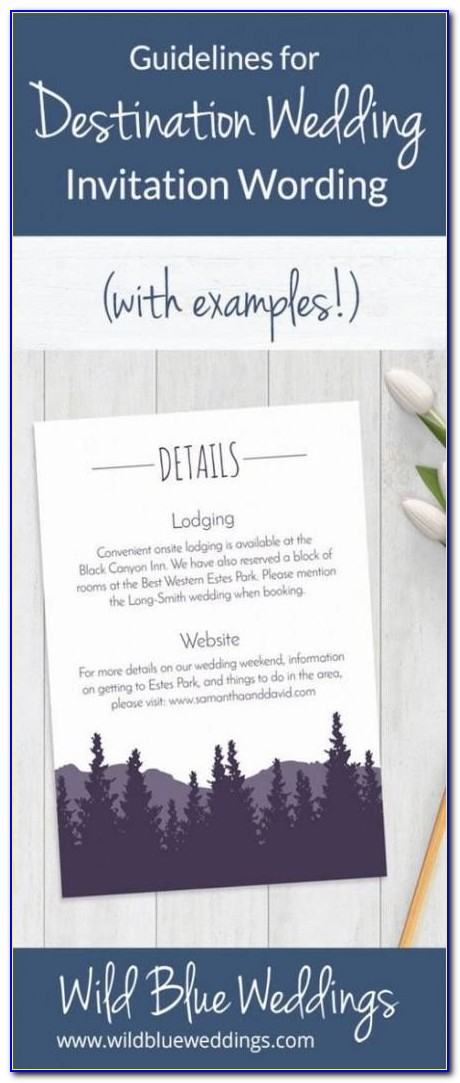 Destination Wedding Invitations Wording