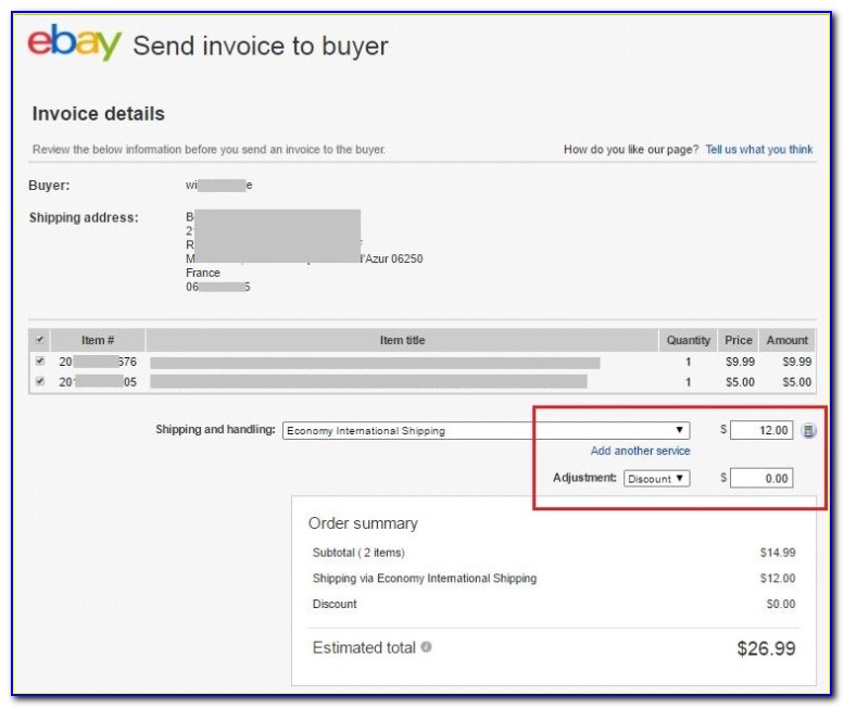 Ebay Send Invoice To Seller