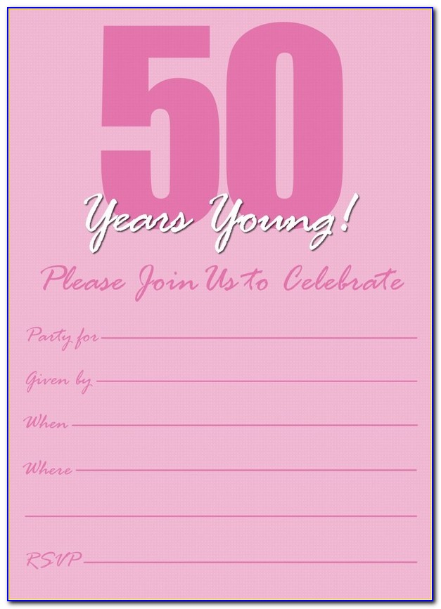 Editable 50th Birthday Invitation Templates Free