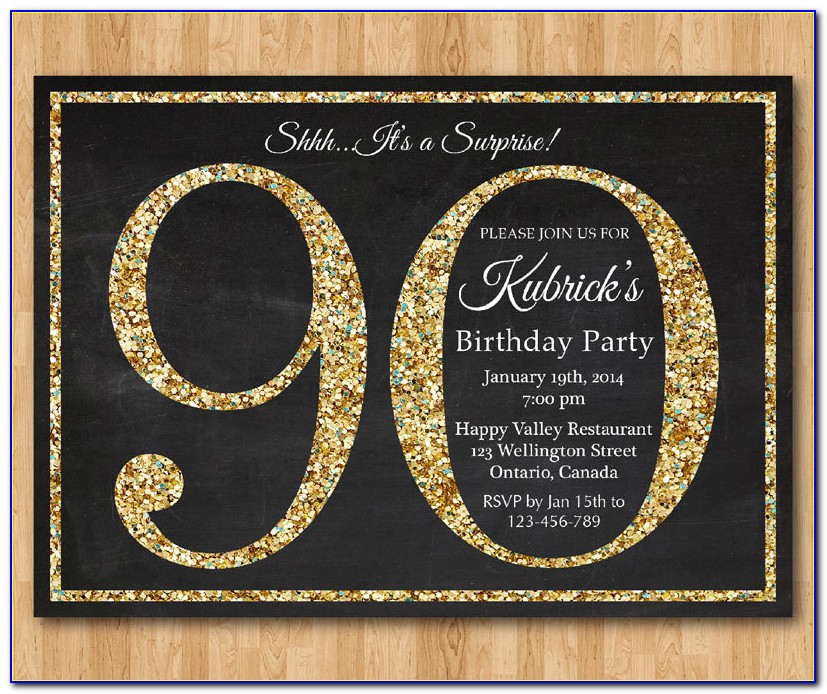 Editable 90th Birthday Invitations Templates Free