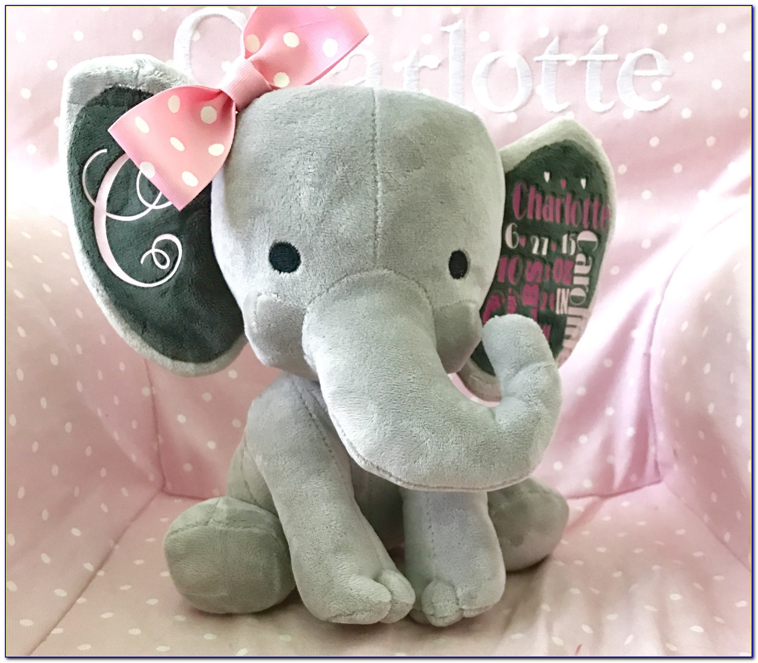 Elephant Birth Announcement Stuffed Animal