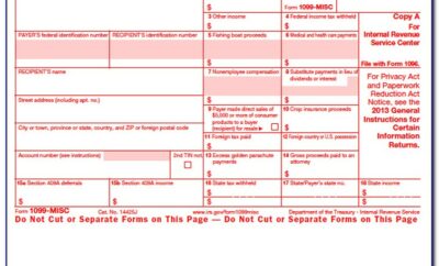 Fillable 1099 Misc Form 2017 Template